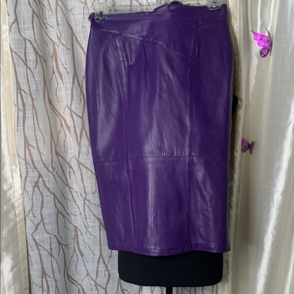 Vintage Purple Leather Skirt